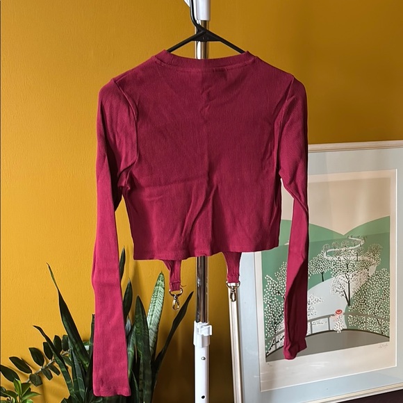 The Ragged Priest Red Long Sleeve Crop Top - Picture 3 of 3